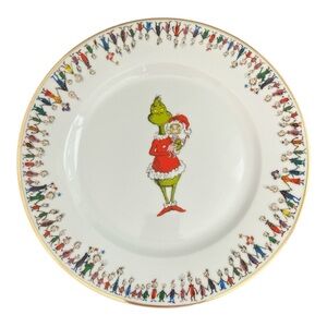Christmas The  Grinch Cindy Lou  10.5” Dinner Ceramic Plates  Set Of 2 New